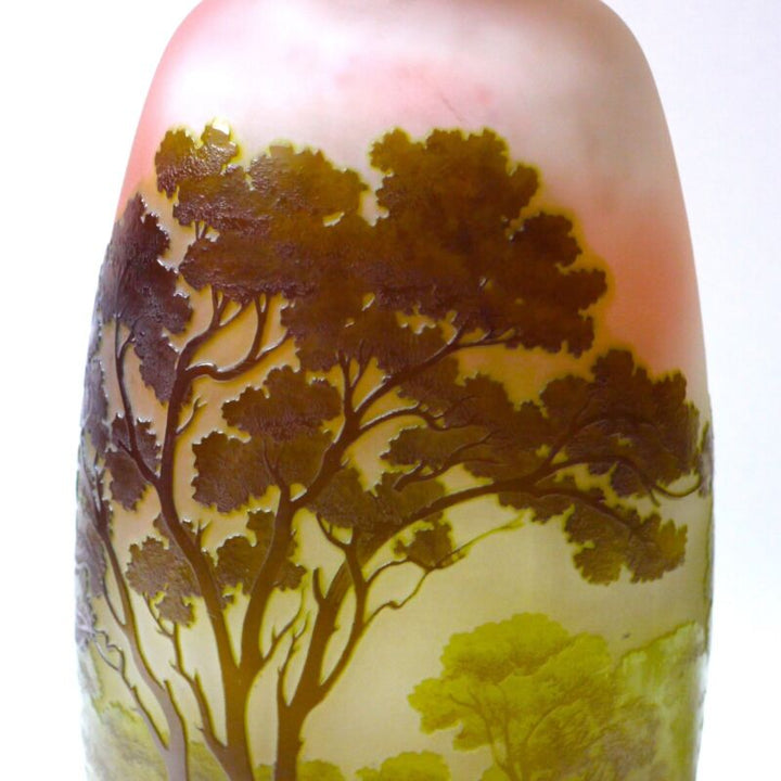 エミールガレ 湖水風景の幻想的な花瓶 – アンティークテーブルウェア