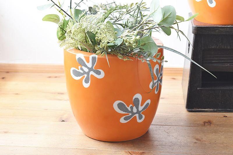 オールドノリタケ ポップなオレンジの火鉢 日陶 ノリタケ - 生活骨董と