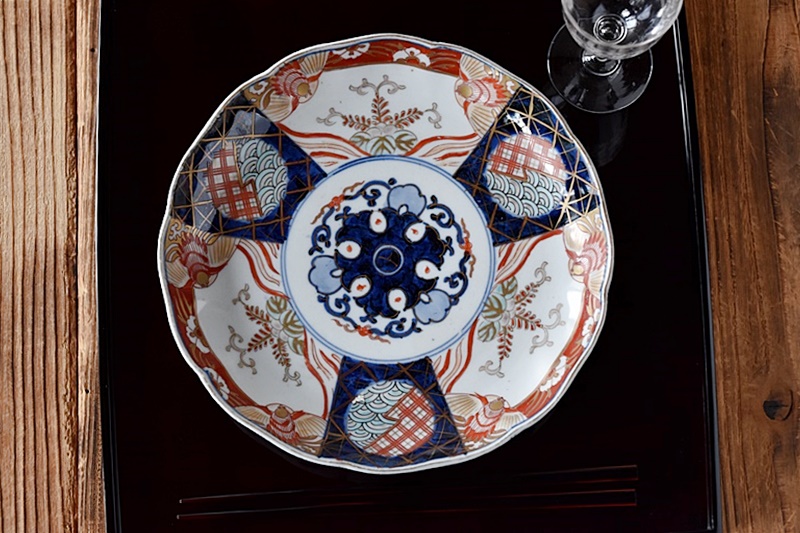 大聖寺伊万里 古伊万里 伊万里 色絵 金彩 向付 輪華鉢 5客 大聖寺