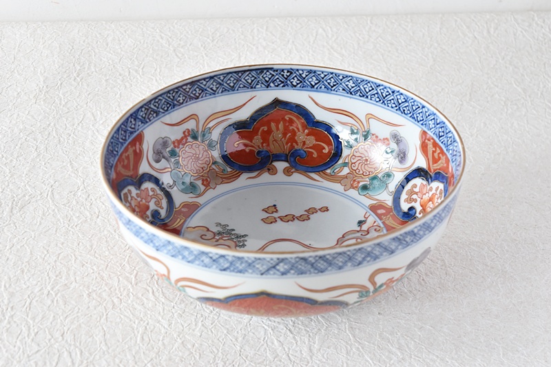 1619 古伊万里 金彩色絵 花鳥魚蝶図 高台鉢 盃洗 酒器 時代物 【公式通販】