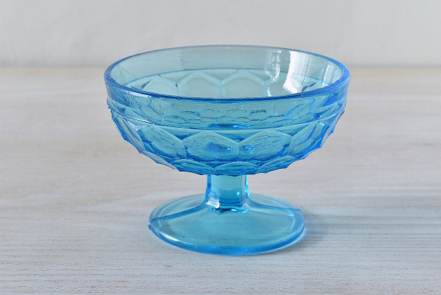 アンティーク 特大 ガラスカップ 氷コップ ブルー アンティーク 特大