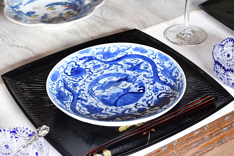 古伊万里網目文染付鉢 鯉 皿 古伊万里網目文染付鉢 鯉 皿 Yahoo