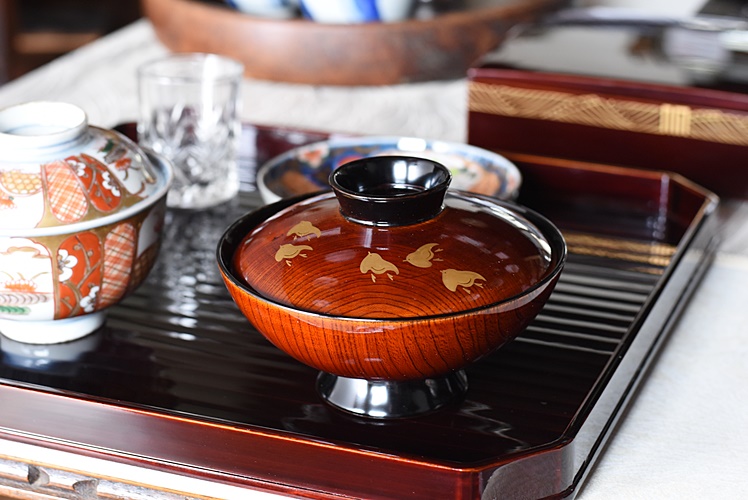 真塗・小丸椀（四ツ入子椀）】五組（飯椀・汁椀各