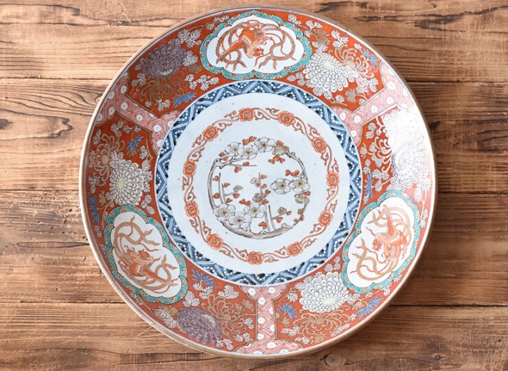 伊万里 赤絵 大皿 江戸時代 M563 伊万里 赤絵 大皿 江戸時代 M563