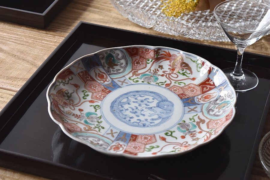 216『色絵金彩 鳳凰 龍 花唐草 鉢』 /骨董品 古美術 古玩 アンティーク