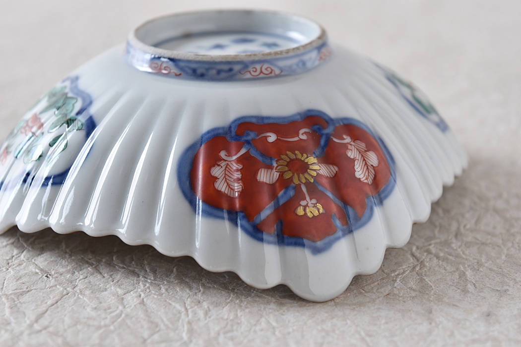 骨董 アンティーク 豆皿 手塩皿 2枚 金襴手 色絵 梅松 大明嘉靖年製