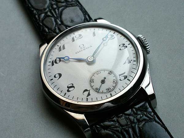 O-7547| オメガ ポーセリン文字盤 ブルースチール針 全アラビア数字