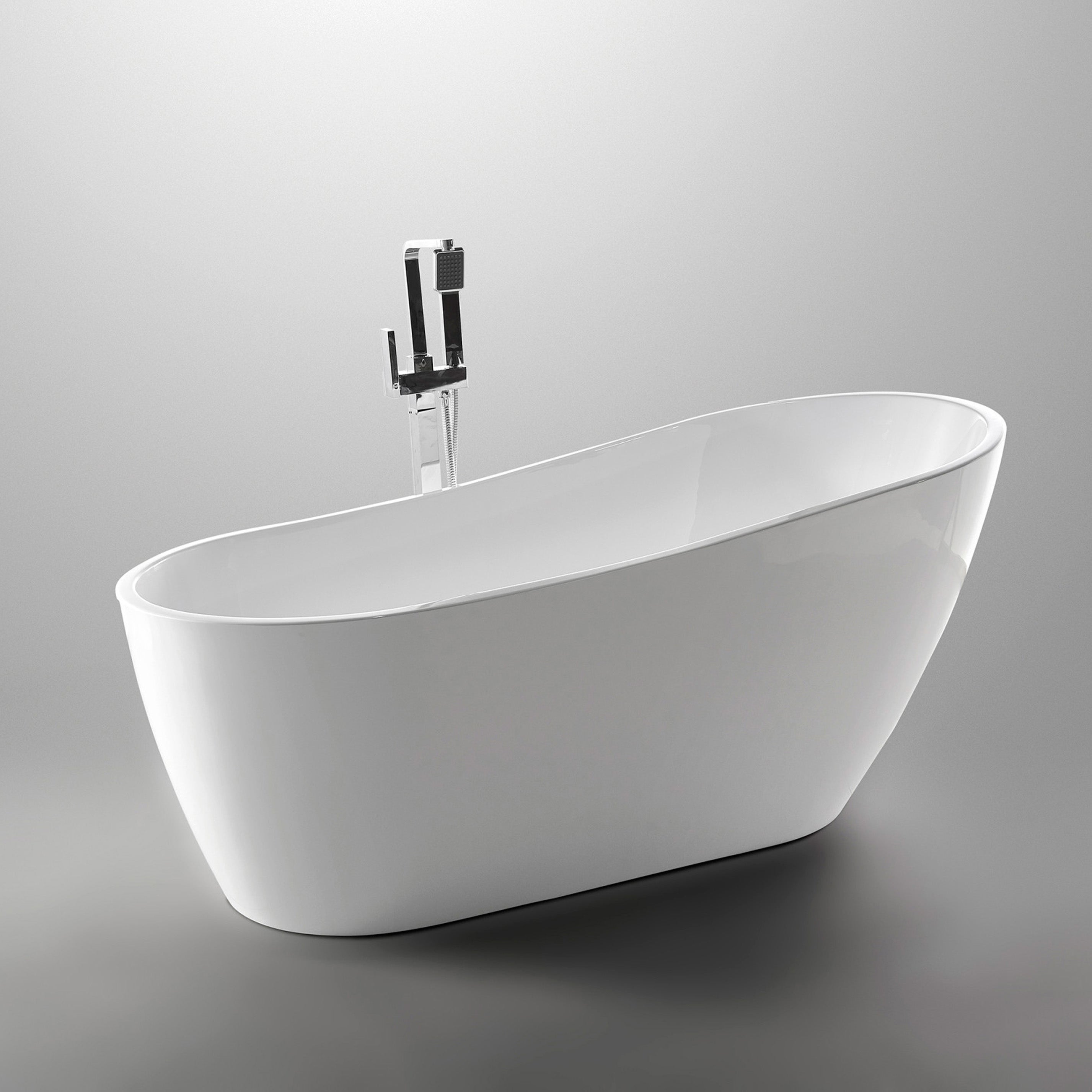 FT-AZ093 - ANZZI Trend Series 67 in. x 32 in. Flat Bottom Acrylic