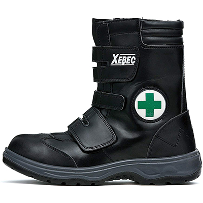 くるぶしガードクッションの緑十字が特徴！サイドファスナー仕様の