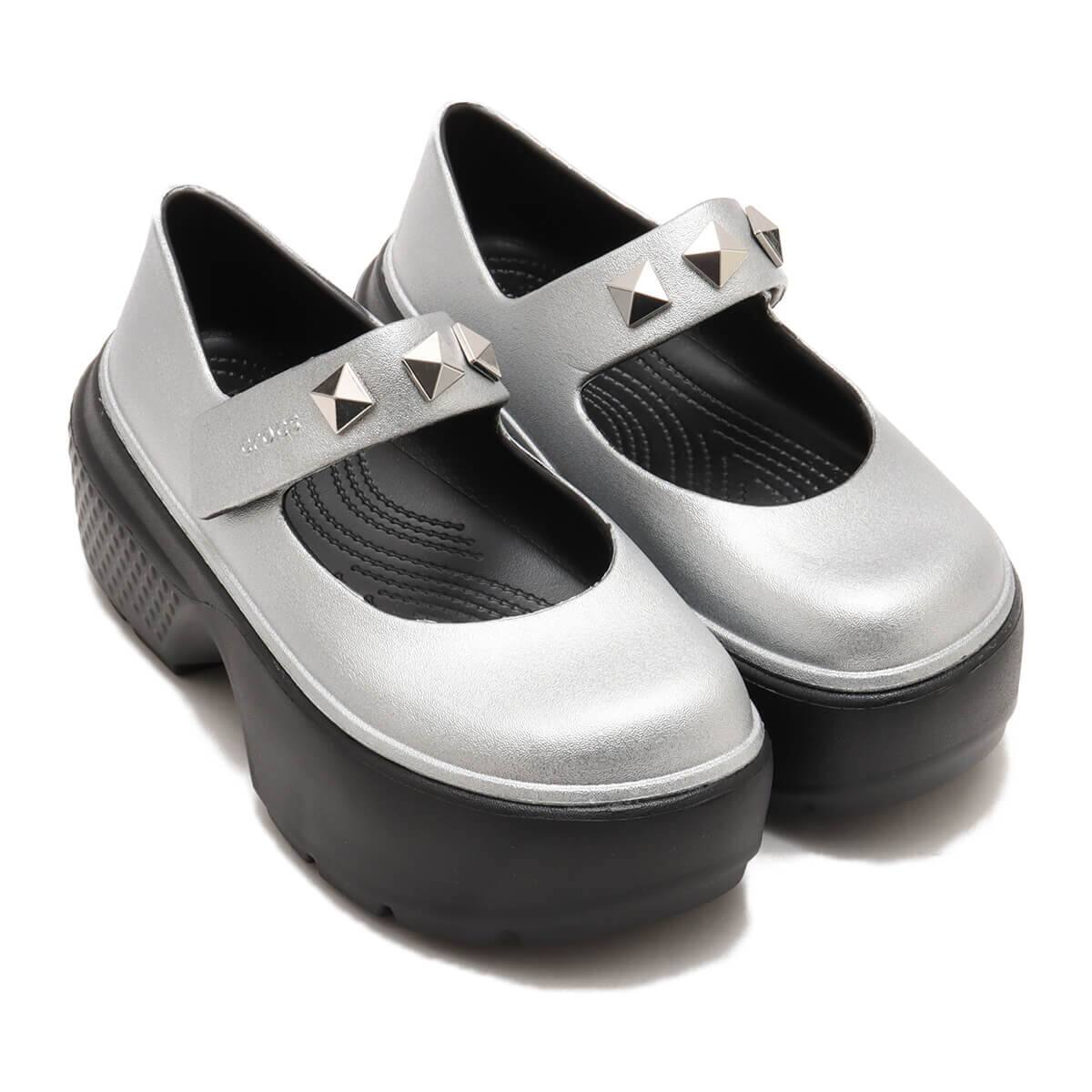 crocs Stomp Metallic Mary Jane Silver （クロックス ストンプ