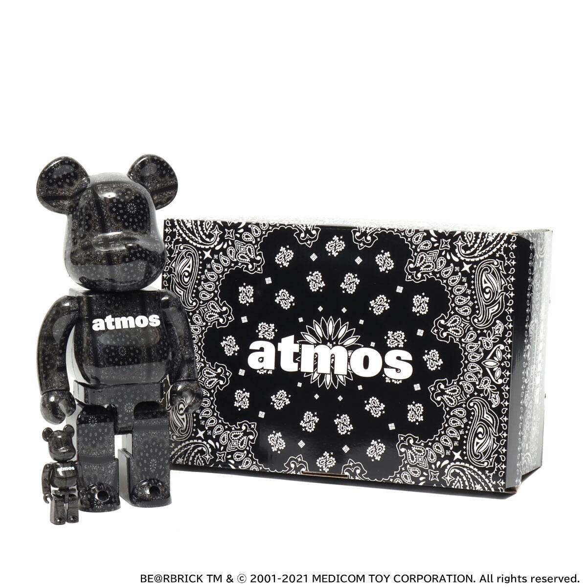 MEDICOM TOY BE@RBRICK atmos BANDANA 100% & 400% BLACK 21SS-S