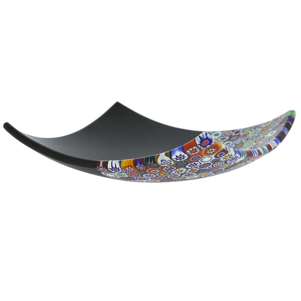 Murano Glass Plate | Murano Plates - Millefiori Black | Glass of
