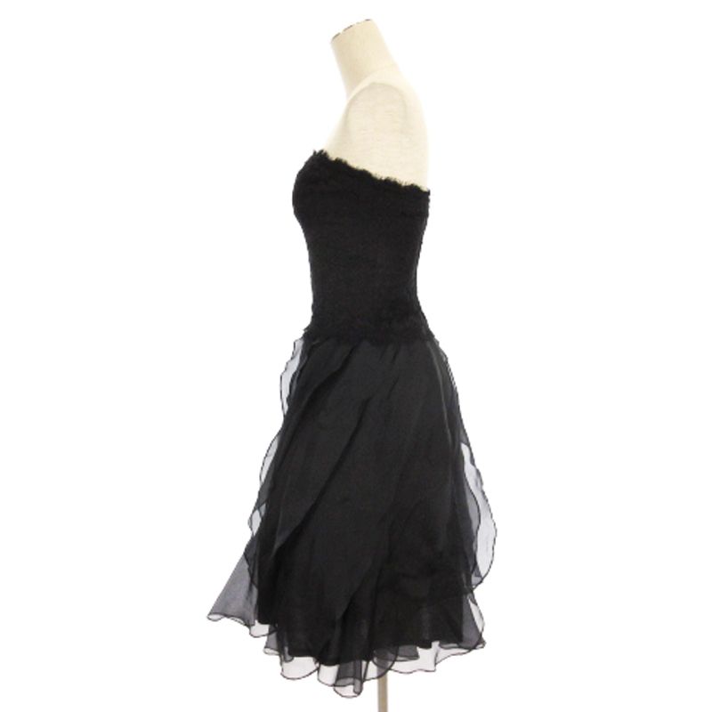 タダシショージ tadashi ブラック レース 膝丈 ワンピース カクテル