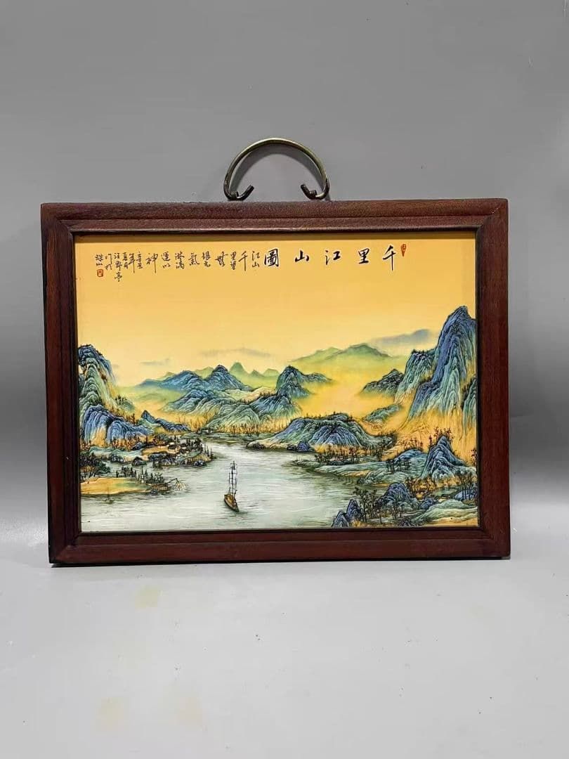 景徳鎮 陶板画 江南秀色 応接間 玄関 茶室 装飾工芸置物 景徳鎮 陶板画