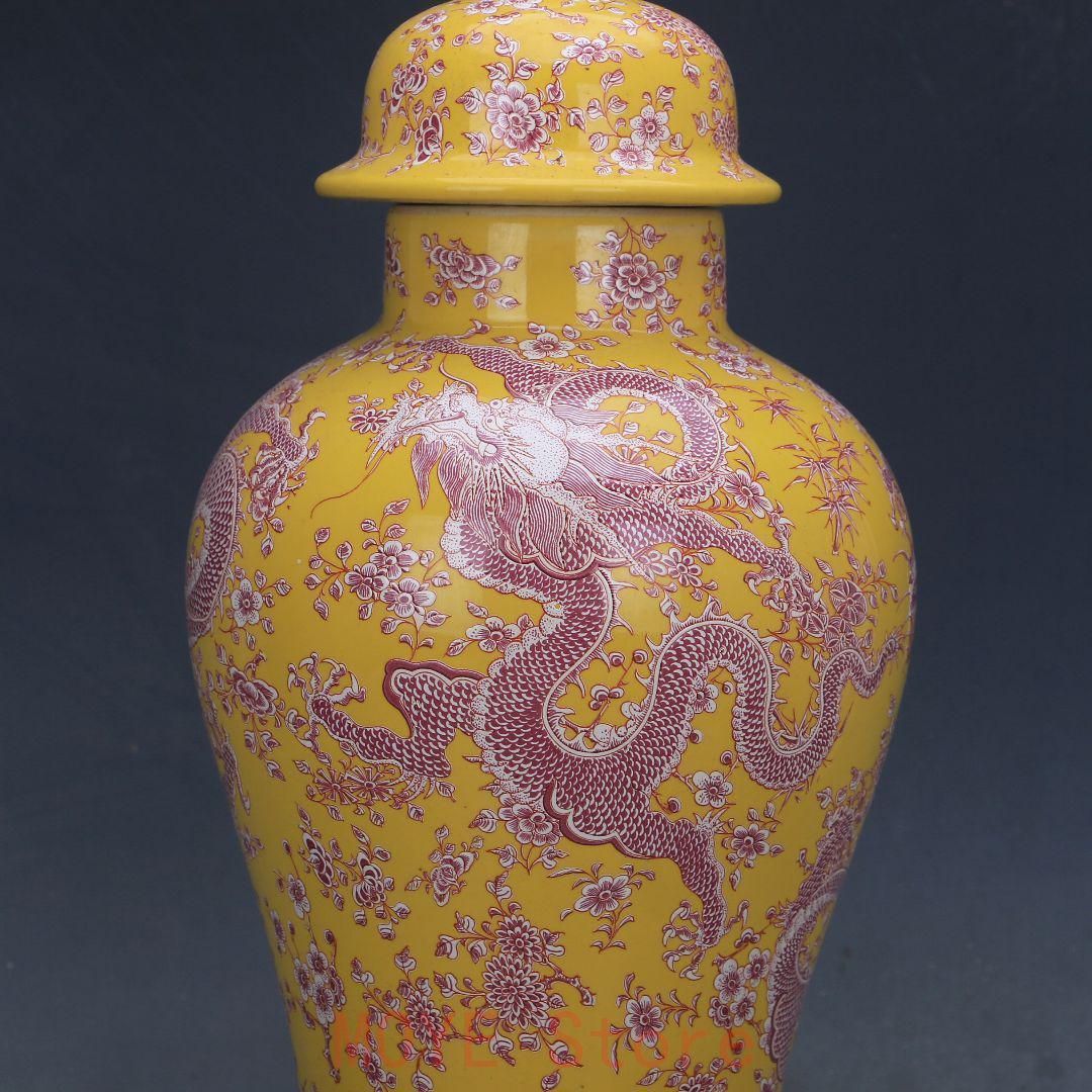 康熙藍地パステル人物将軍缶 景徳鎮 陶磁器 装飾品 現代工芸品 美術品