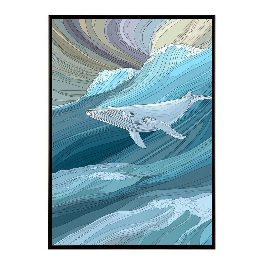 割引 【B1サイズ（約73x103cm）】【lh-poster-5807】イルカ 海 ブルー