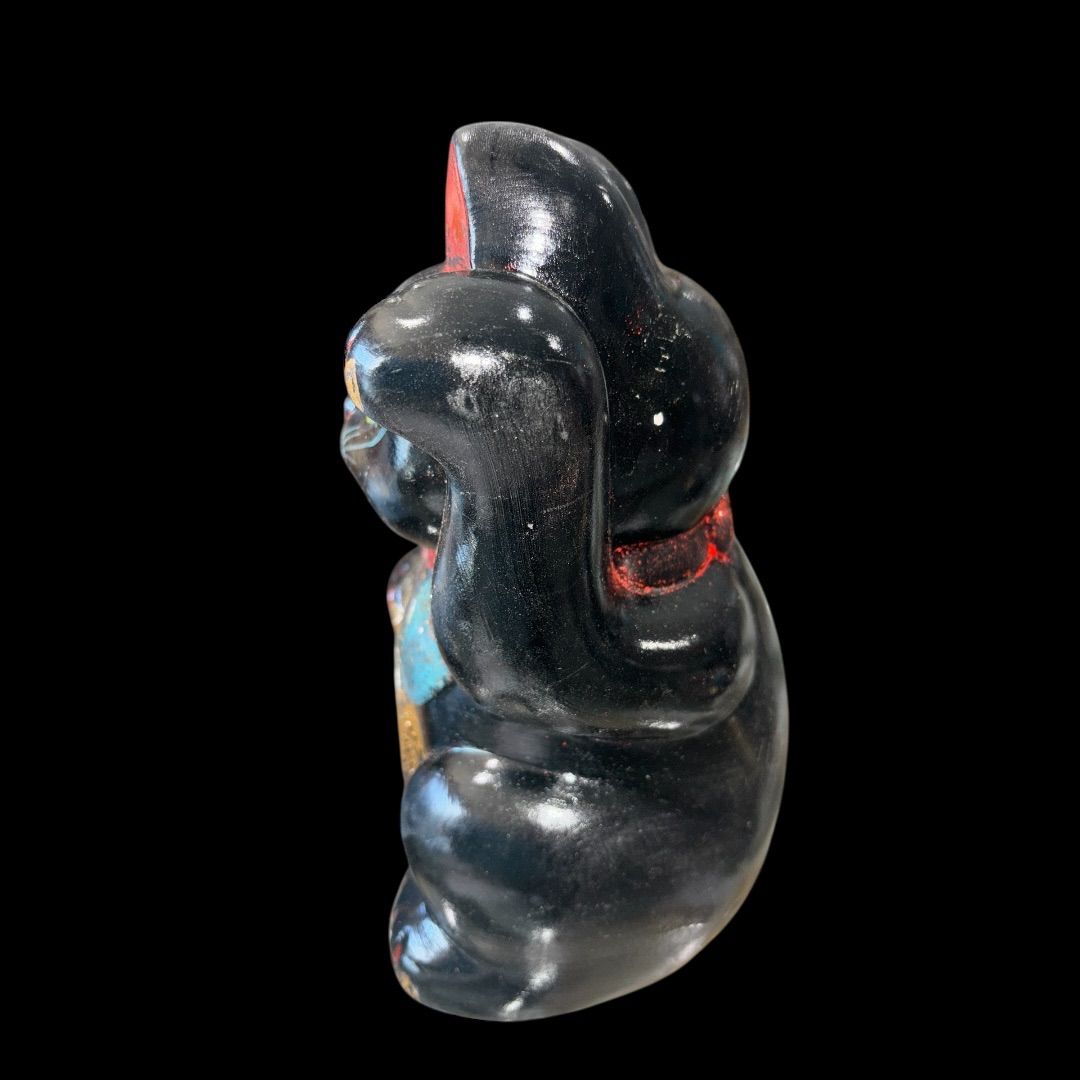 招き猫 貯金箱 「百万両」陶器製 置物 昭和レトロ 陶器製 貯金箱