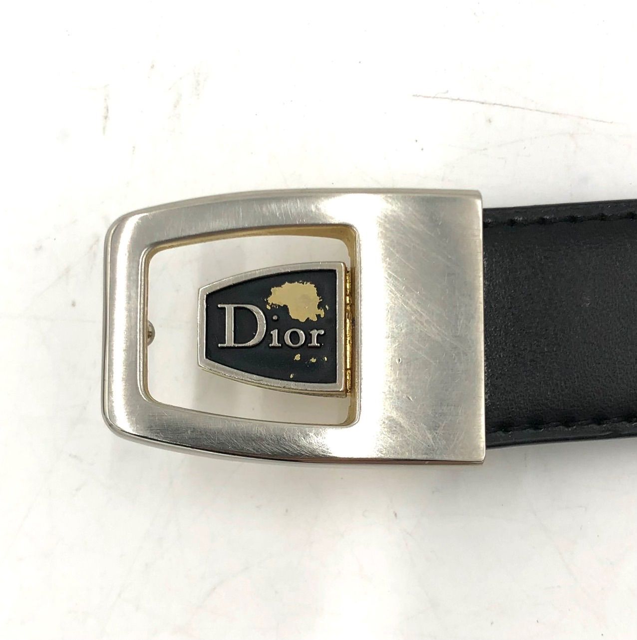 DIOR ディオール ベルト レザー 本革 黒 ブラック ロゴ バックル