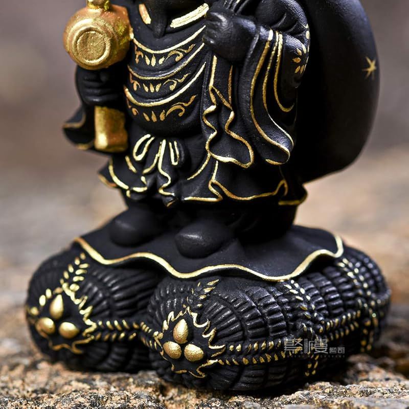 新品】 繁樓藝雕 仏像 大黒天 七福神 木彫り 柘植の木 開運招福 商売