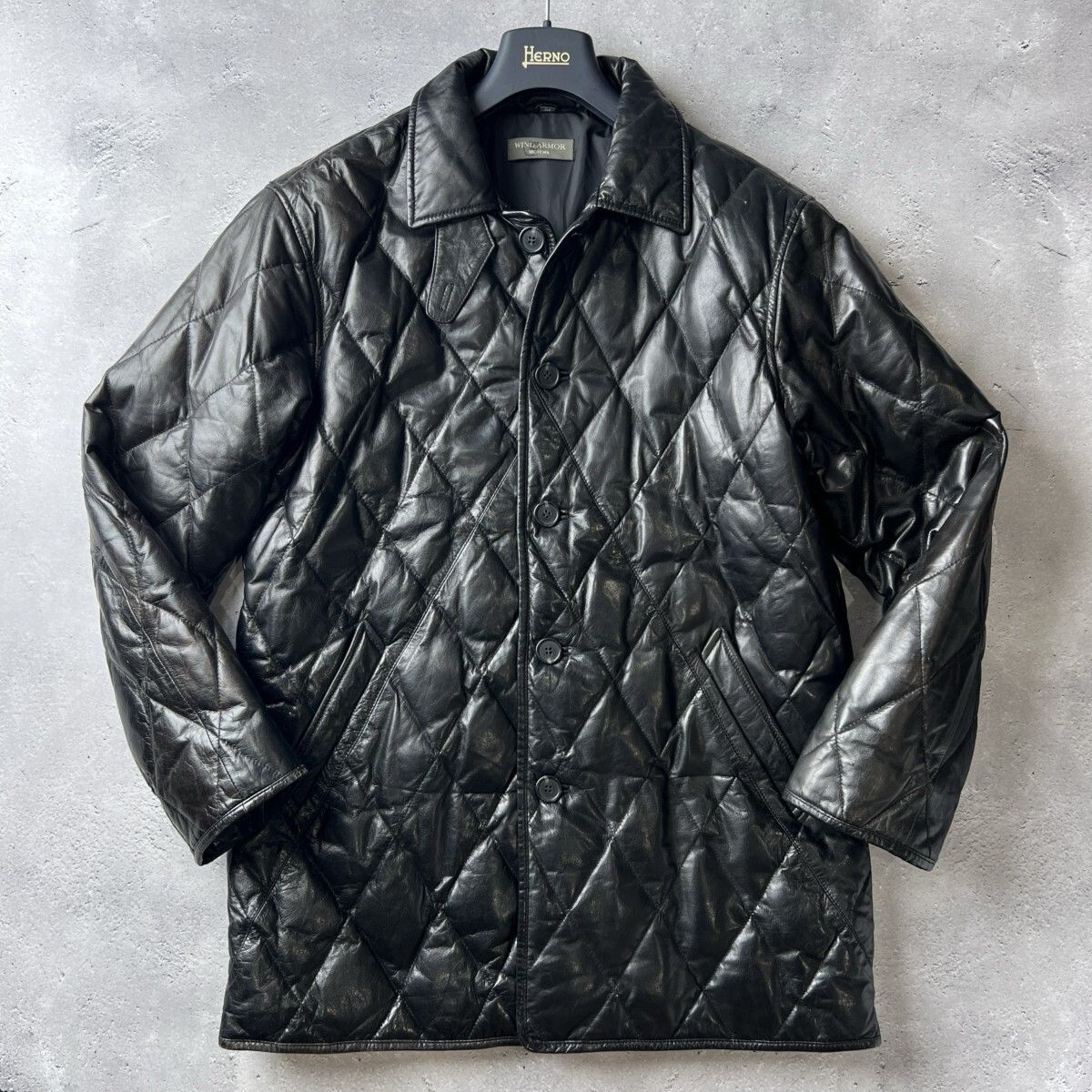 WIND ARMOR ウインドアーマー 羊革 レザーダウンジャケット ブラック