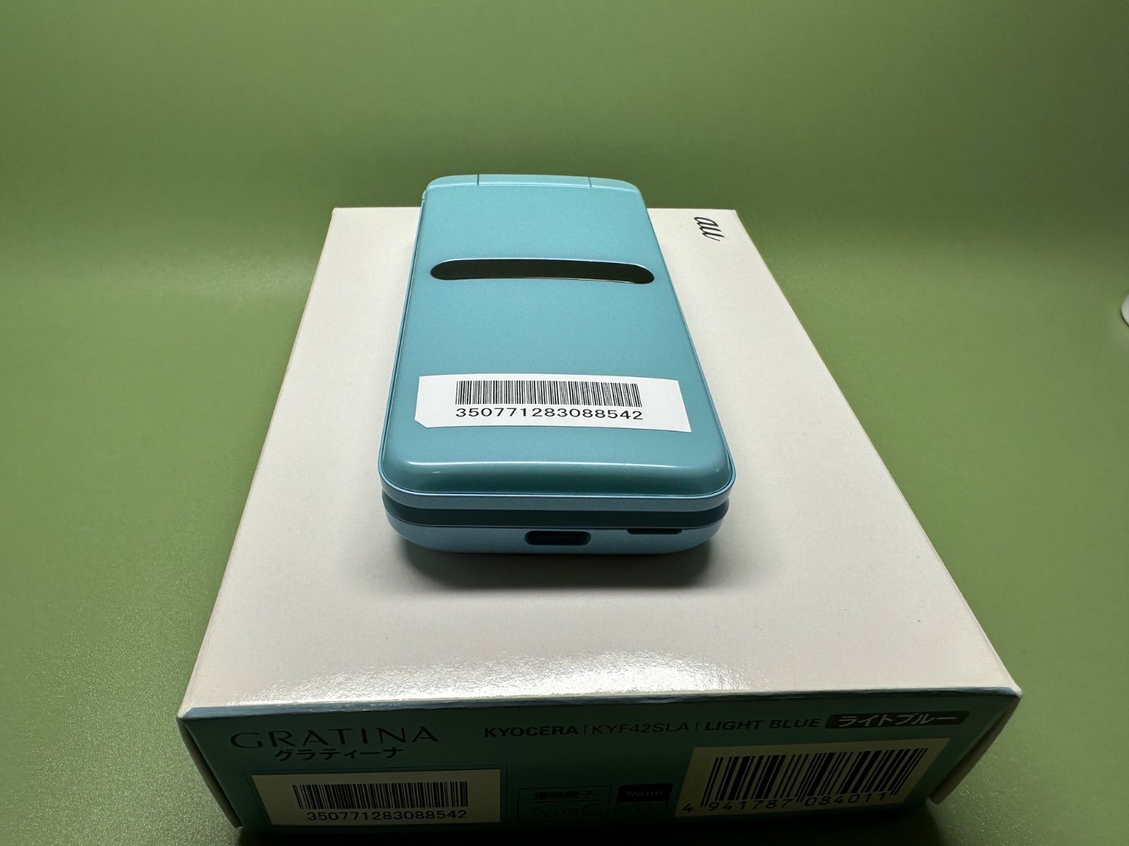 ☆Simロック解除済み☆ au GRATINA KYF42 ライトブルー 4G ガラケー