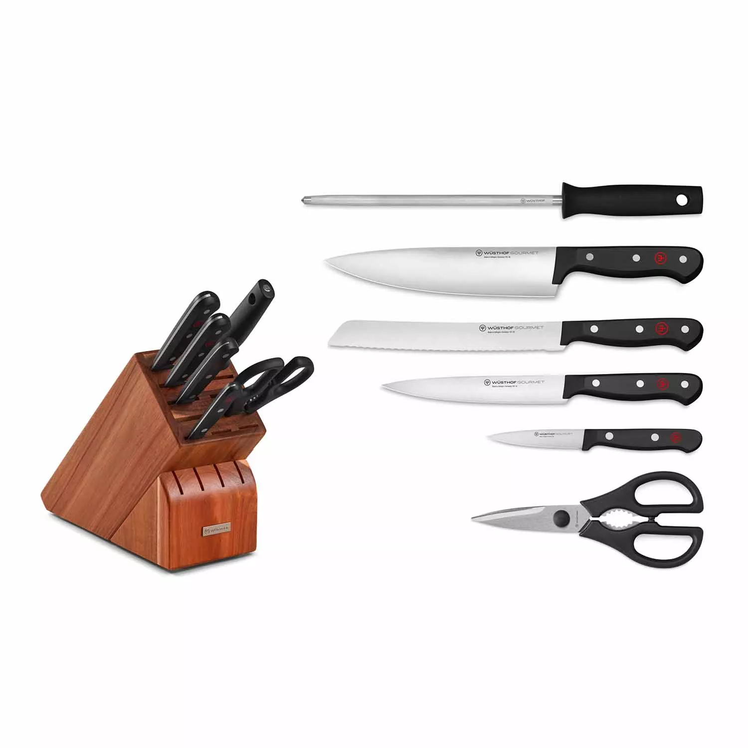Wüsthof Gourmet 7-Piece Acacia Knife Block Set | Sur La Table