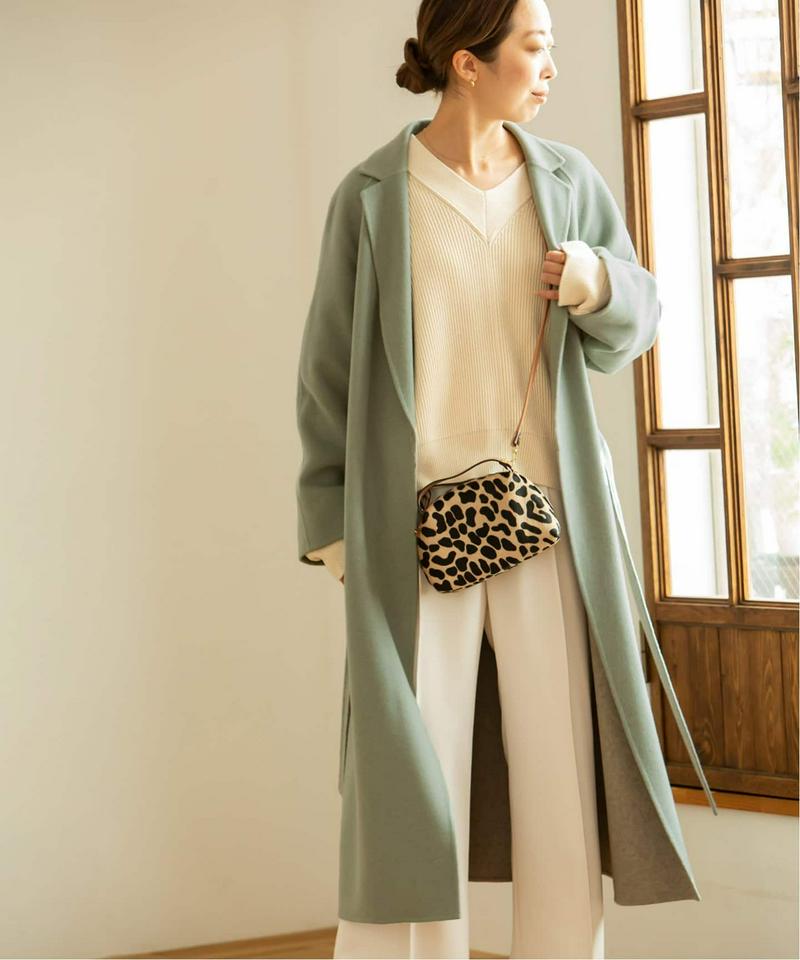 NOBLE 定価7万円 配色Iラインロングチェスターコート NOBLE(ノーブル