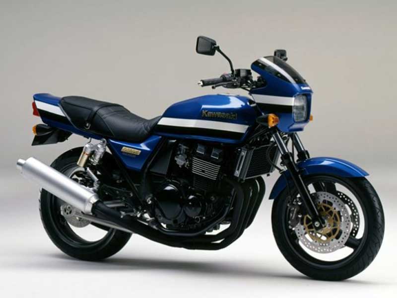 カワサキ ZRX400 青色 カスタムマフラー