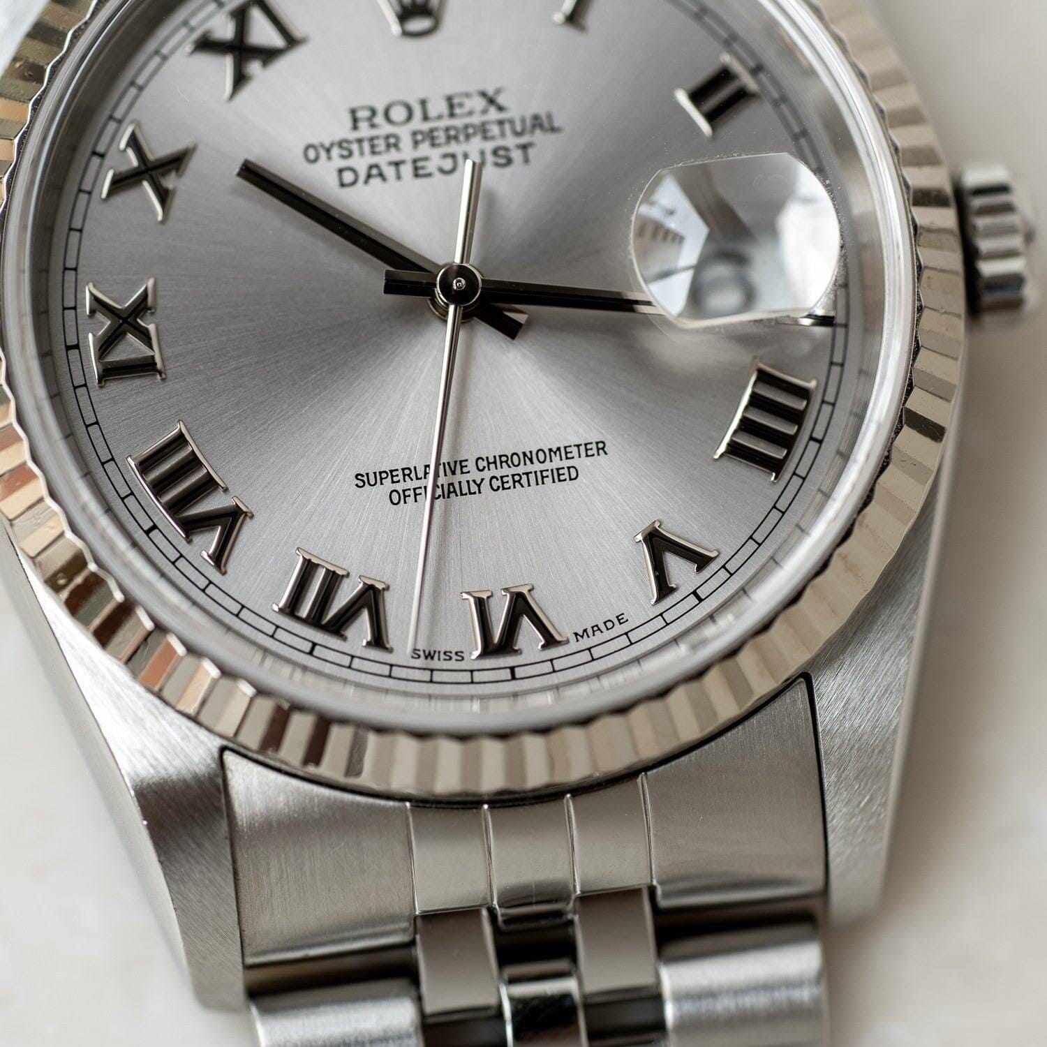 ロレックス デイトジャスト 16234 SS/WG シルバーローマン文字盤 箱