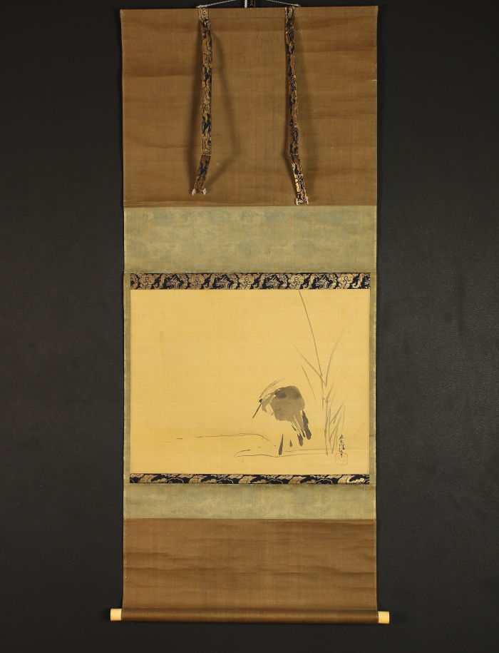 狩野常信「布袋に蘆雁」掛軸 三幅 紙本：江戸幕府 御用絵師 狩野常信