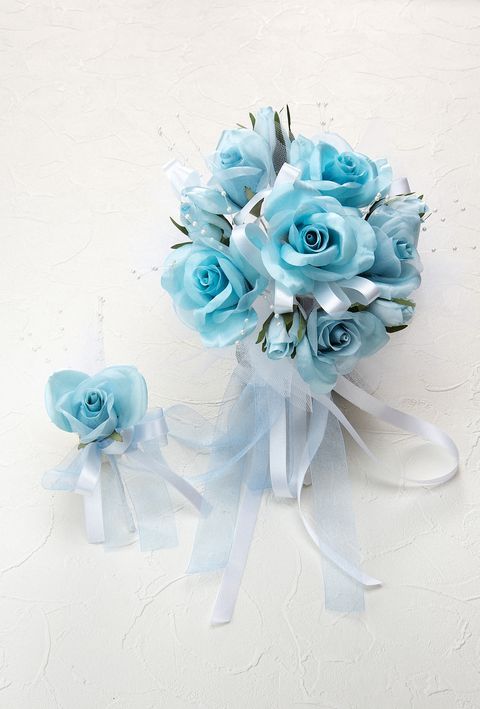 アートフラワーウェディングブーケ】プチフルールブーケ（ブルー