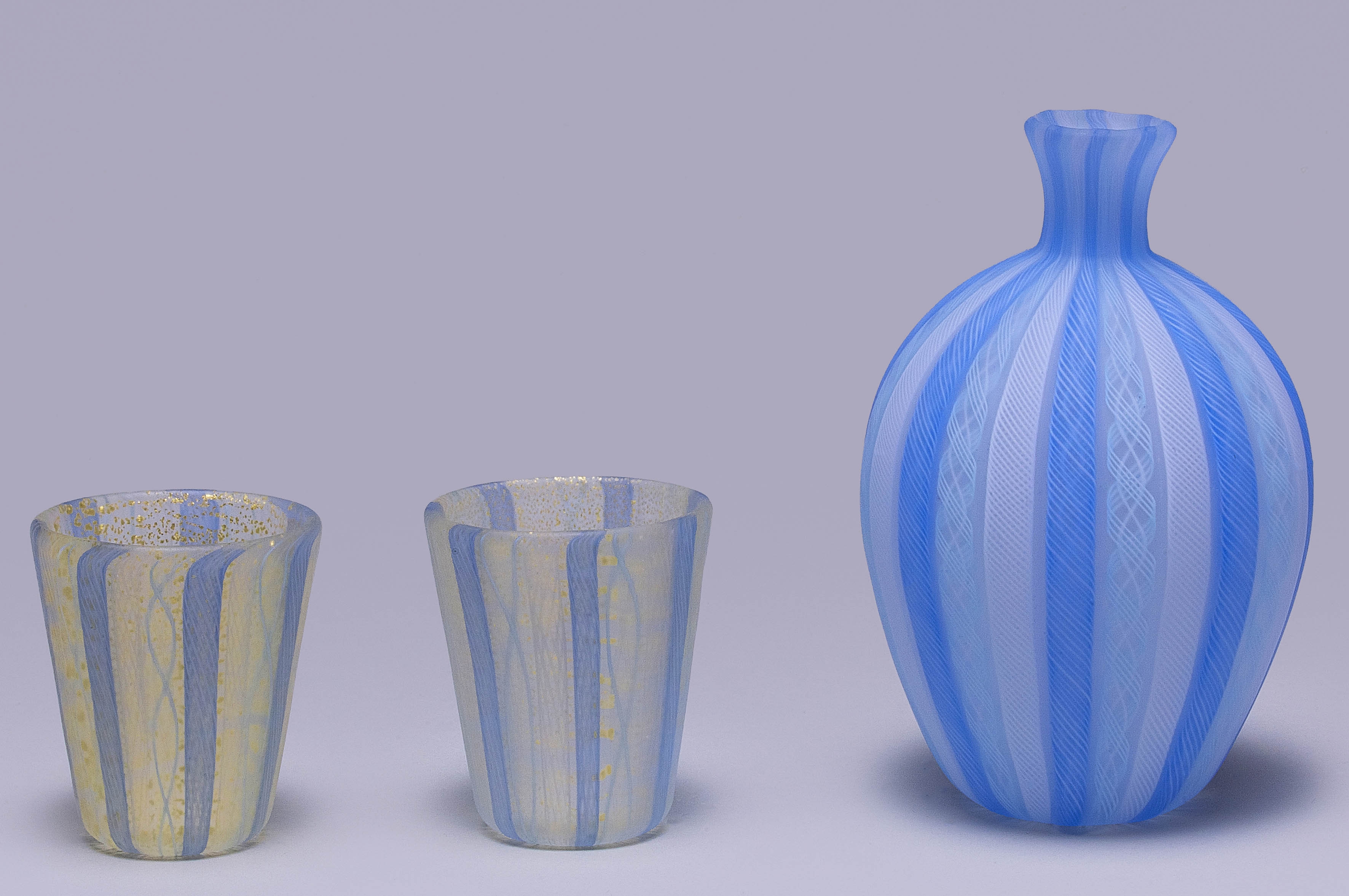 高さ:約47cm‼️藤田喬平 手吹 ヴェニス 鶴首 カンナ 大作 ガラス花瓶 花器