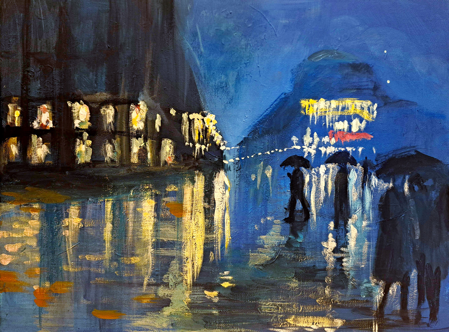 真作テリィーラミス フランスの人女な港 風景画 油彩画 T. Johnson 真