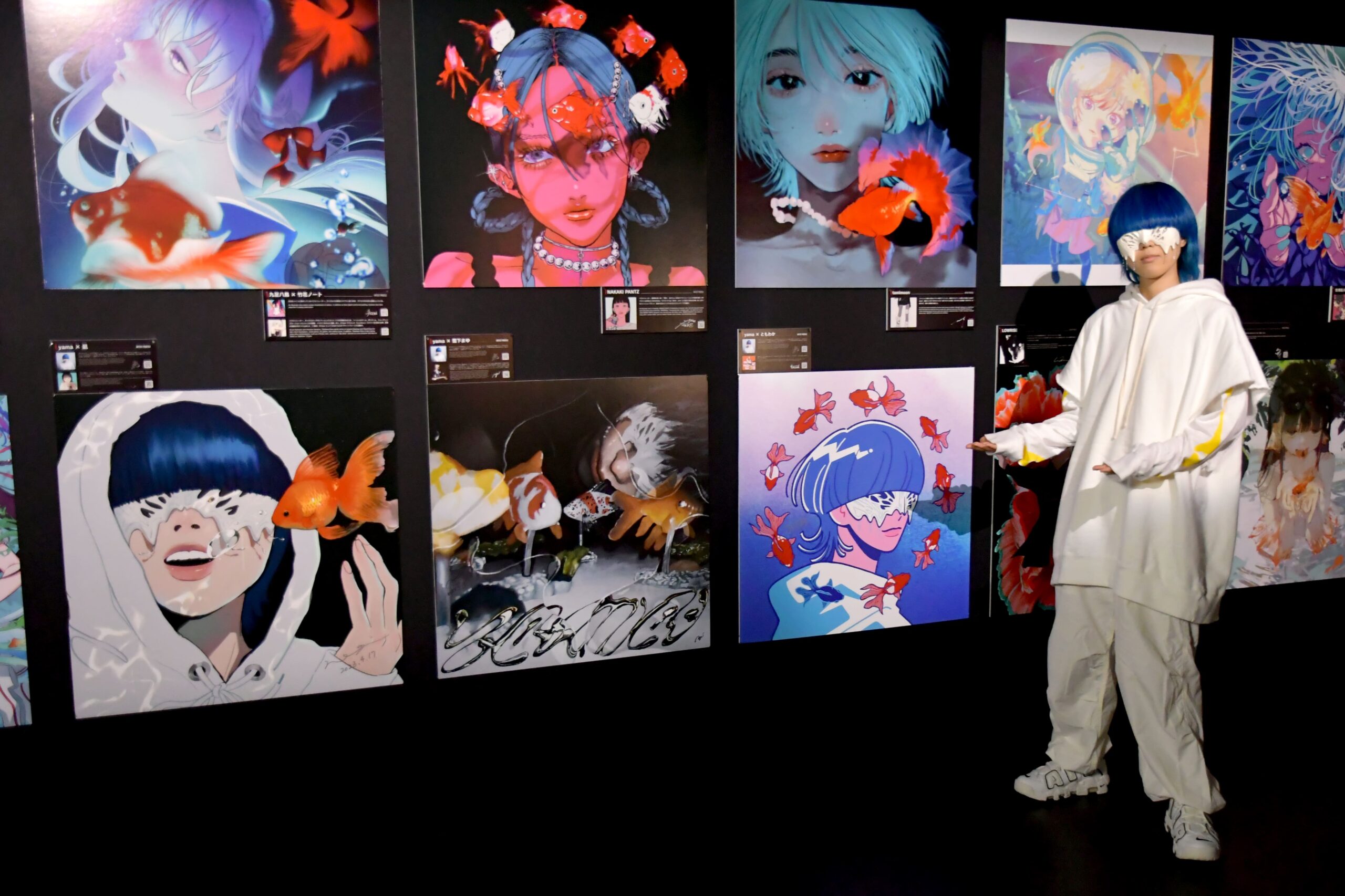 山茂 Yama Shigeru 画家 鵜飼 漁師 S. Yama 作 アートアクアリウム