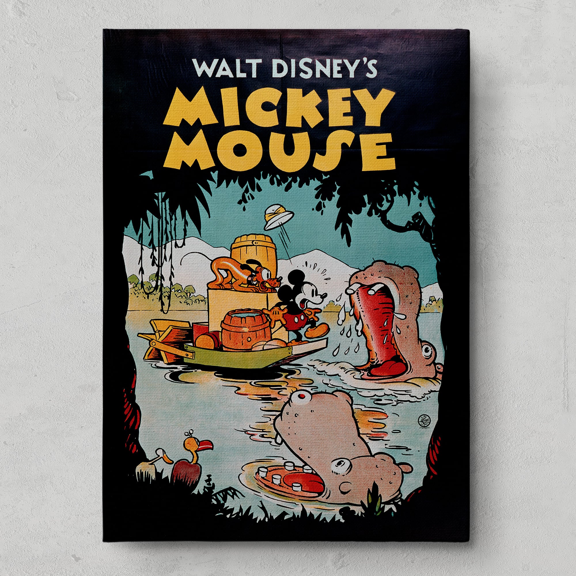 ディズニー クラシックポスター｜ミッキー＆プルート ジャングル探検