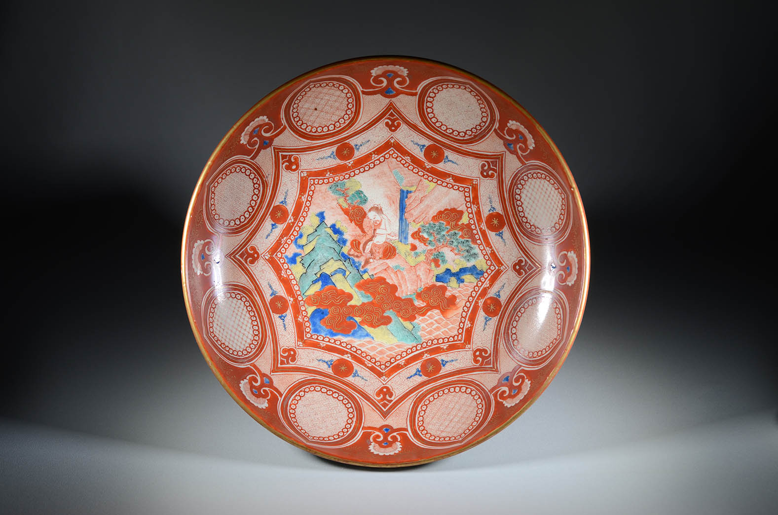 古九谷 九谷焼 徳利 明治九谷 庄三 飯田屋 宮本屋窯 赤絵 金彩 本金 1