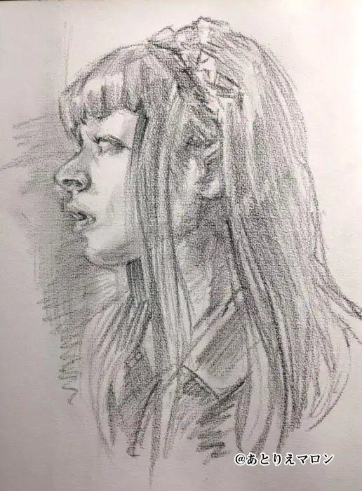 人物画 鉛筆スケッチ A4サイズ 鉛筆画 美人画 A4サイズ - メルカリ