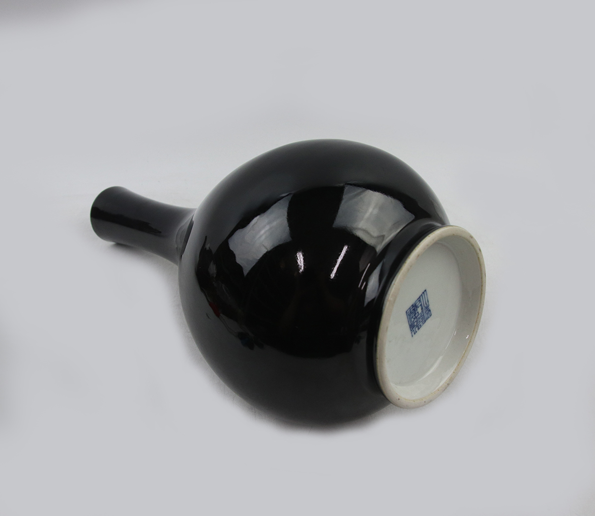 0280 時代物 黒釉花瓶 大清乾隆年製 景徳鎮窯 中国美術