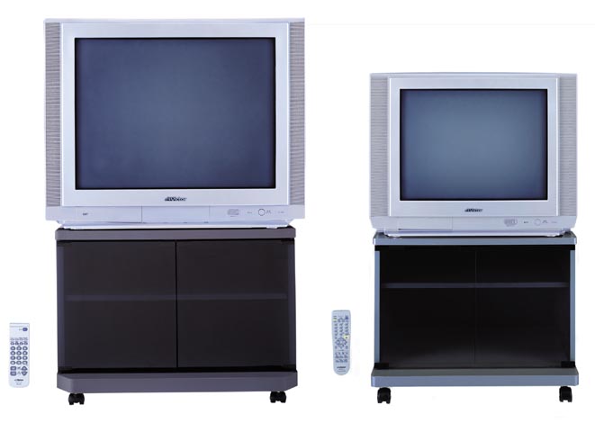 ブラウン管テレビ シルバー 2リモコン付き ブラウン管テレビ シルバー