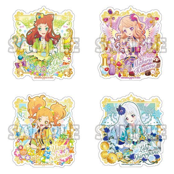 希少!! オールアイカツ！ダイカットステッカーセット(4枚入り) バラ