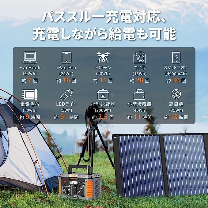 Baldr P1000セット (P1000リン酸鉄ポータブル電源 + Baldr 120W