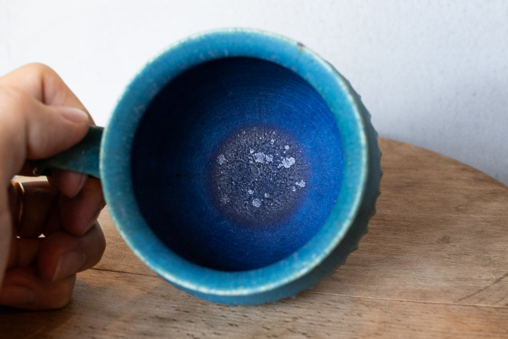 人気作家☆金澤尚宜☆てびねり青茶碗☆あよお 人気作家☆金澤尚宜☆て