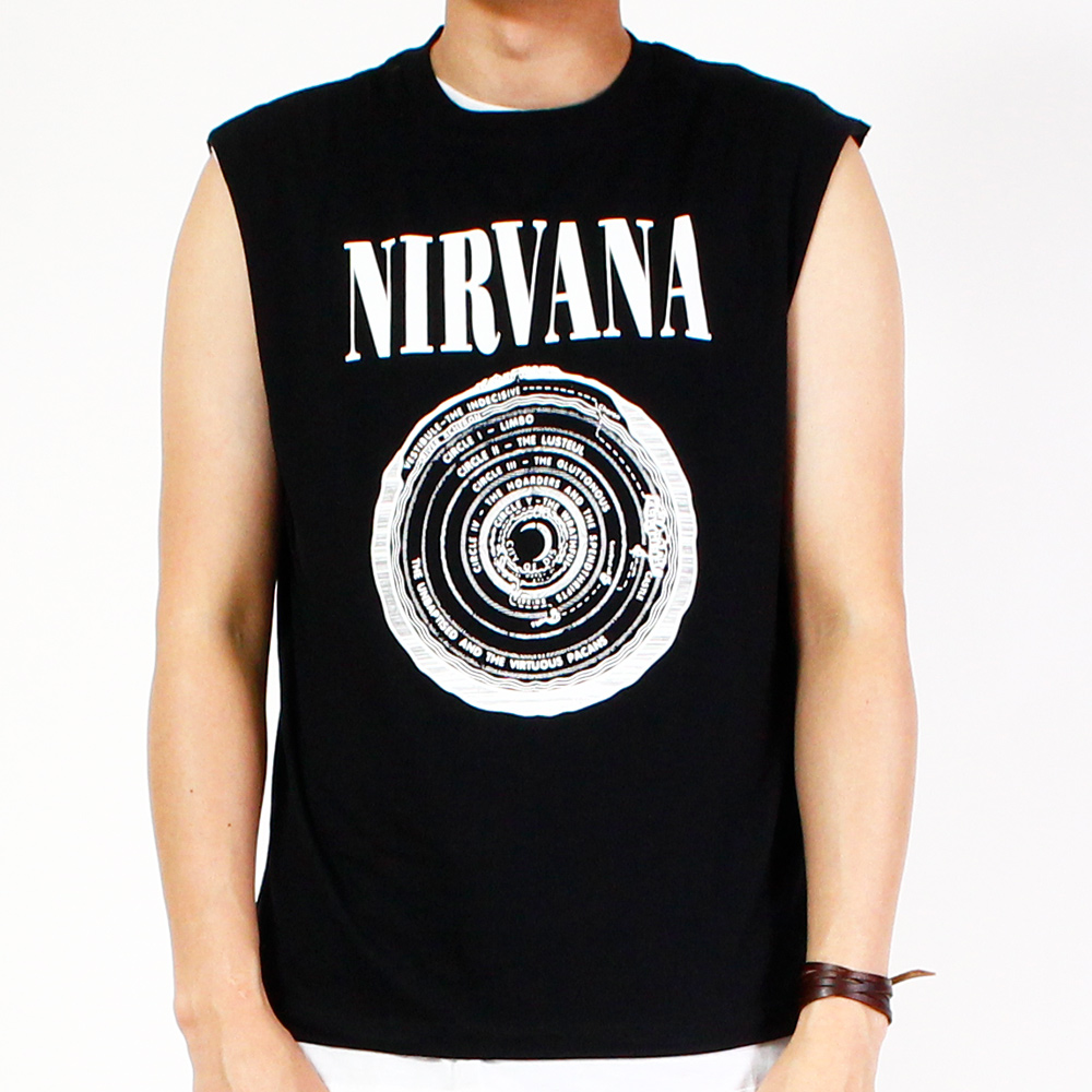 ロック ノースリーブ Nirvana ニルヴァーナ サークルロゴ att-0003