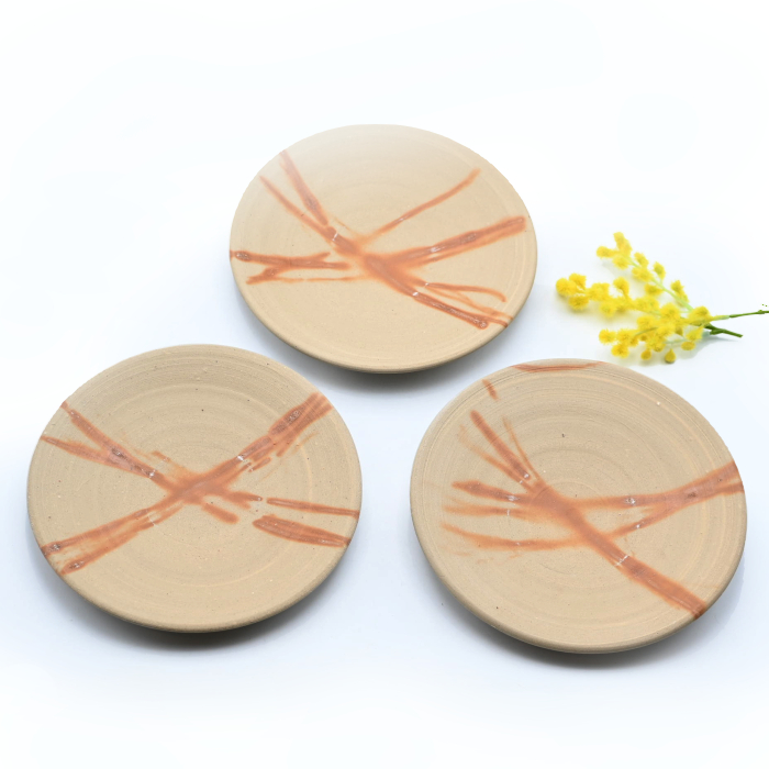 備前焼丸皿3枚セット窯元：しょうざん - 備前焼通販ギャラリーしょうざん