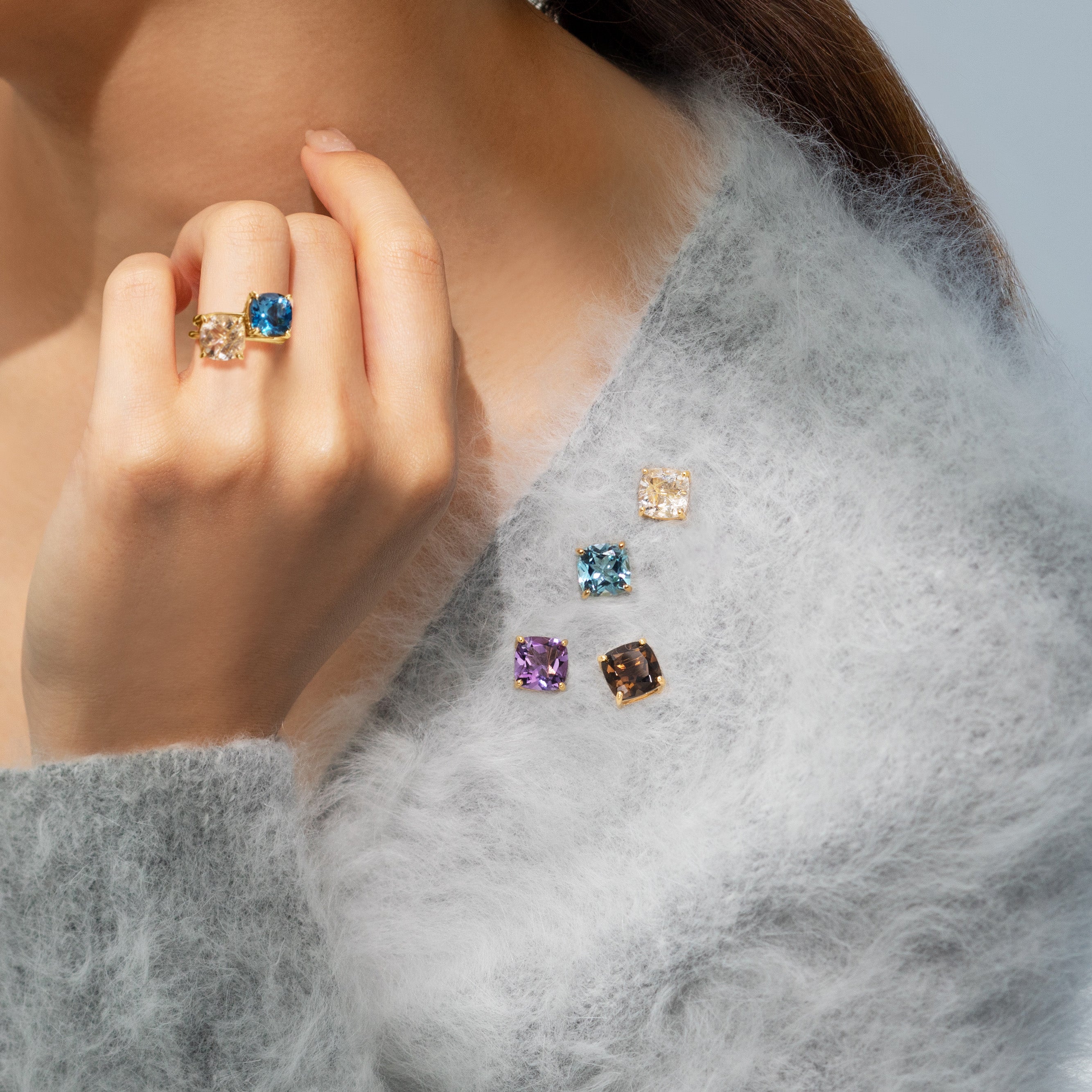 Happy S 14Kグリーンクォーツ 帯留め兼ブローチ Happy S 14Kグリーン