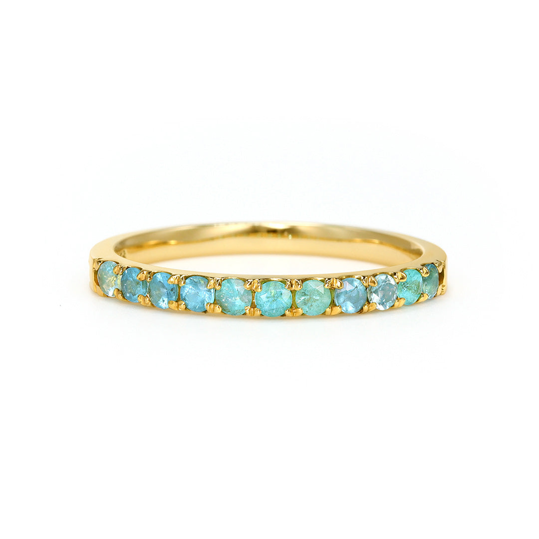 ビズー公式】パライバ トルマリン 11石 ハーフ エタニティ K18(18金