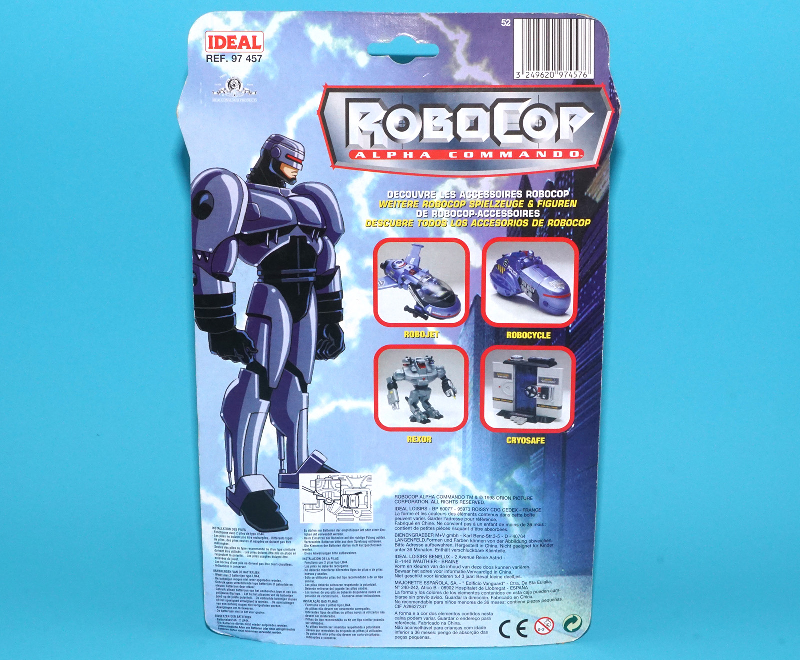 ROBOCOP ALPHA COMMANDO AIR COMMAND MOC MOSC EURO CARD 1998 IDEAL