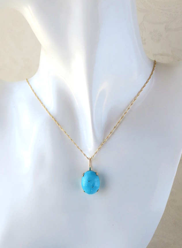 K14】ターコイズ トルコ石 ペンダント スカラベ 縁起もの 爪留め