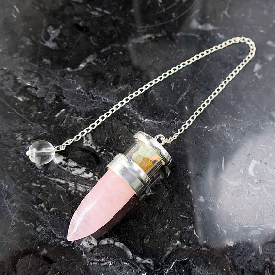 パワーストーンペンデュラム】ローズクォーツ＋オパール 天然石/占い
