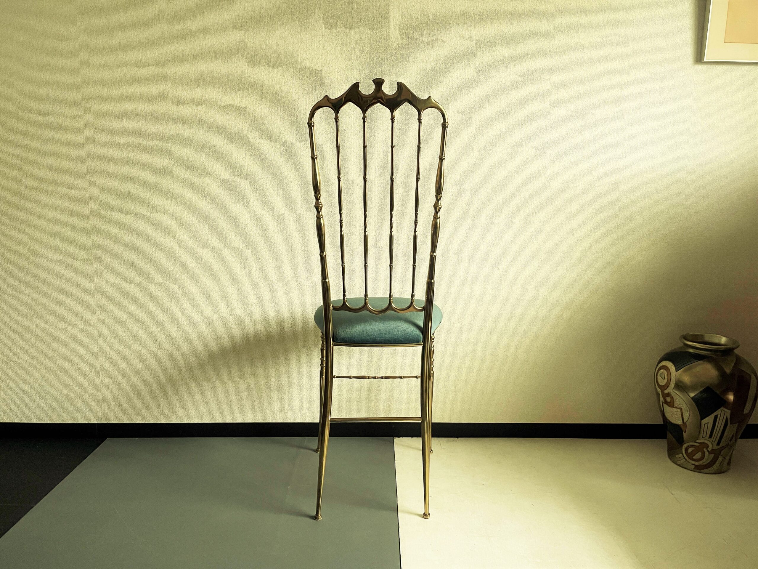 DBC51 イタリア ヴィンテージ ブラス キアヴァリチェア 真鍮 レダと